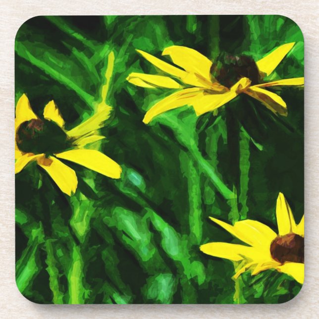 Porta-copo Black Eyed Susan Wildflower Abstrato (Frente)