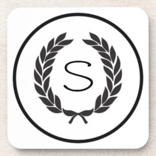 Porta-copo Black Monograma Laurel Wreath