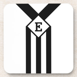 Porta-copo Black Stripes e Chevrons com Monograma em Branco