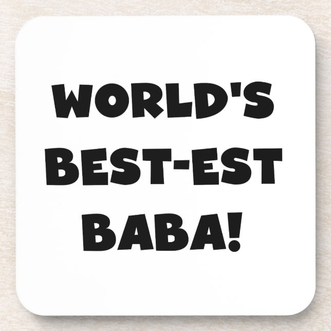 Porta-copo Black Text Best Baba T-shirts e presentes (Frente)