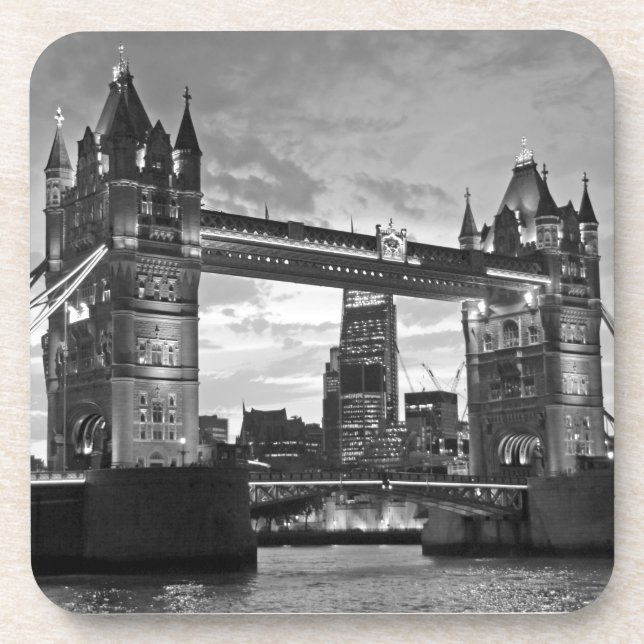 Porta-copo Black White Tower Bridge UK Viagem (Frente)