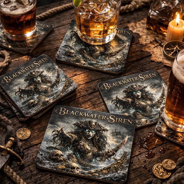Porta-copo Blackwater Siren Coaster Set – Dark Maritime Myth (Criador carregado)