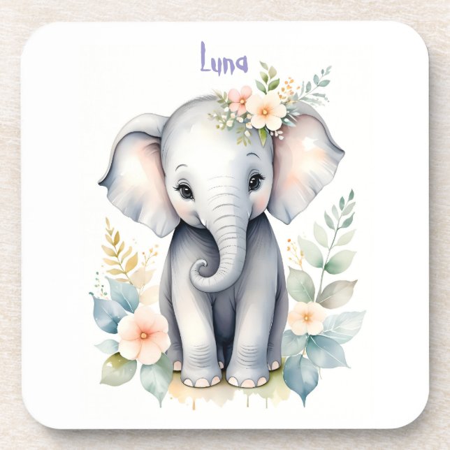 Porta-copo Blooming Baby Elephant (Frente)