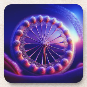 Porta-copo Blue Dandelion Fractal