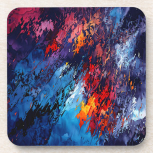 Porta-copo Blue Ember Blue Red Contemporâneo Abstrato Art