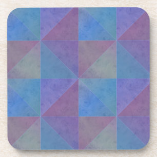 Porta-copo Blue Purple Triangles Geometric Pattern