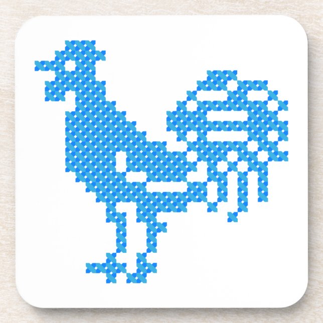 Porta-copo Blue Rooster (Frente)