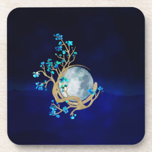 Porta-copo Blue Sakura Blossom Zen Moon