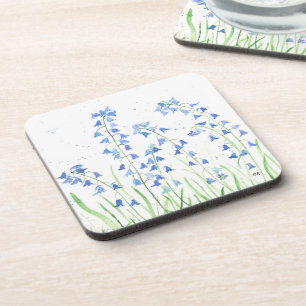 Porta-copo Bluebeldes azul Flores silvestres natureza aquarel