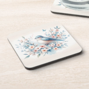 Porta-copo Bluebird Blossom Aquarela Serenidade