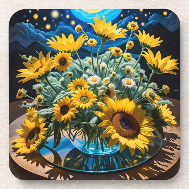 Porta-copo Bodegón Flores y Noche 1 - 001 (Frente)