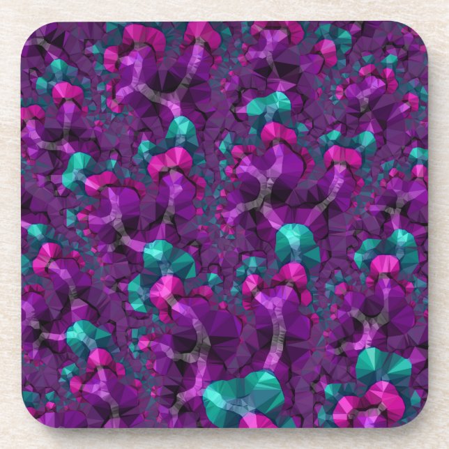 Porta-copo Boho Hippie Jewel Tone Colorido Fractal Poly Baixo (Frente)