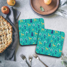 Boho Trees Dourados Deers Moderno