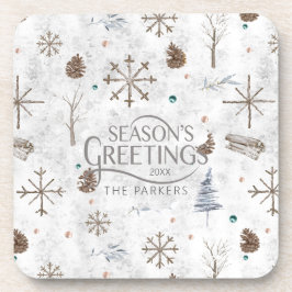 Porta-copo Boho Twigs & Pinecone, ID de Natal 986