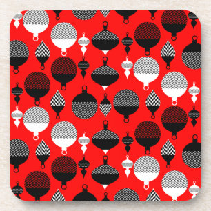 Porta-copo Bola Decorânea Vermelha e Preta de Natal