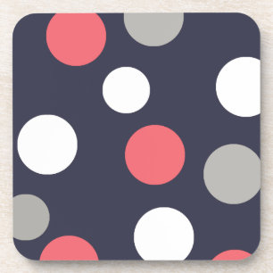 Porta-copo Bolas Círculos Padrão Cinza Branco Coral Rosa