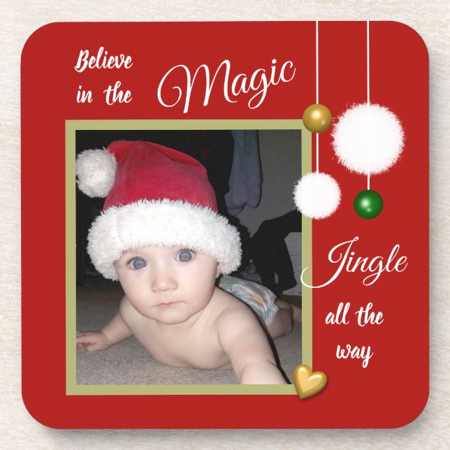 Porta-copo Bolas de neve de Natal estragam fotos vermelhas (Frente)