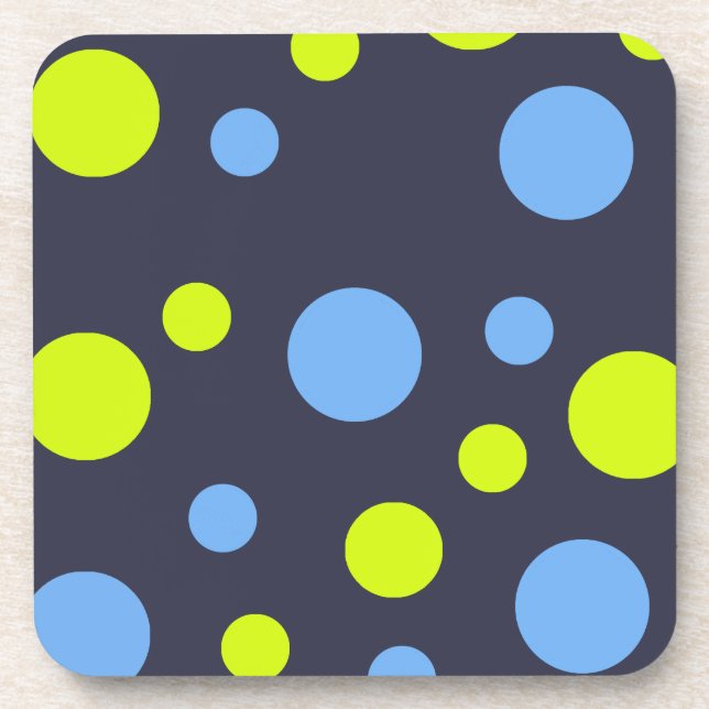 Porta-copo Bolhas Felizes Funky Amarelo Azul (Frente)