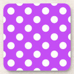Porta-copo Bolinhas brancas em roxo brilhante<br><div class="desc">Bolinhas brancas em roxo brilhante</div>