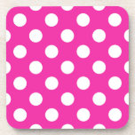 Porta-copo Bolinhas brancas na fúcsia<br><div class="desc">Bolinhas brancas na fúcsia</div>