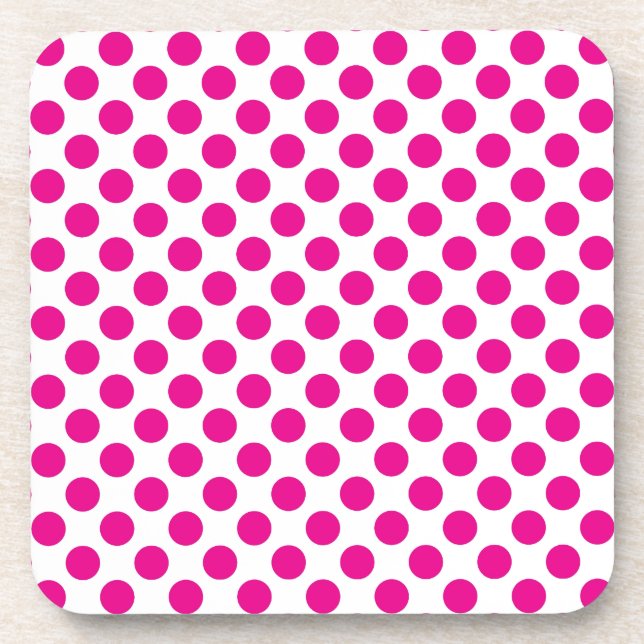 Porta-copo Bolinhas cor-de-rosa no branco (grande) (Frente)