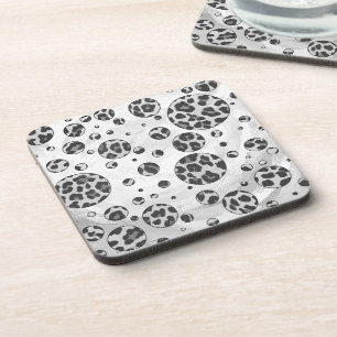 Porta-copo bolinhas Leopardo Preto e Branco