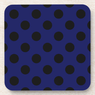 Porta-copo Bolinhas pretas em azul marinho