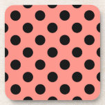 Porta-copo Bolinhas pretas em pêssego<br><div class="desc">Bolinhas pretas em pêssego</div>