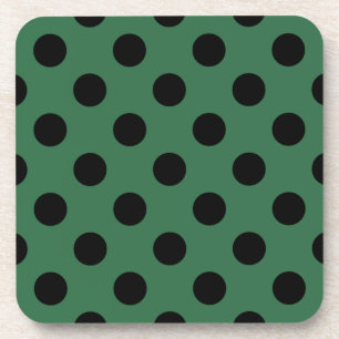 Porta-copo Bolinhas pretas em verde-cinza