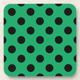 Porta-copo Bolinhas pretas em verde fresco