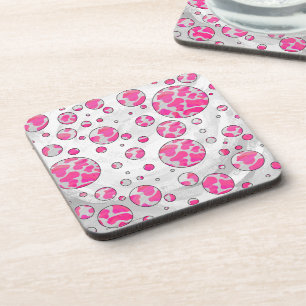 Porta-copo Bolinhas - Vaca rosa e branca