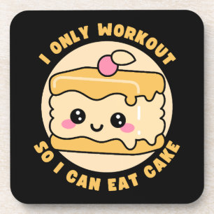 Porta-copo Bolo Kawaii Engraçado Citação de Treino