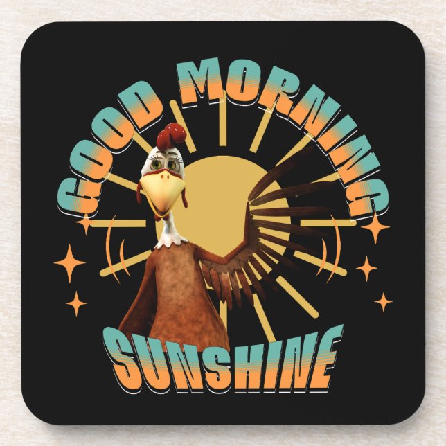 Porta-copo Bom Dia Sol Risada de Galo (Frente)