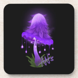 Porta-copo Boné de tinta elegante, brilhando em cogumelo roxo