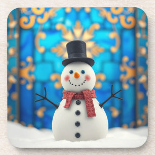Porta-copo Boneco de Neve de Natal em Coaster de Plástico Ríg
