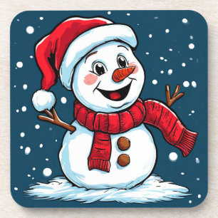 Porta-copo Boneco de Neve Festivo de Desenho com Chapéu de Pa