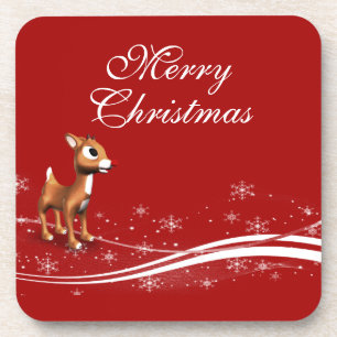 Porta-copo Bonita Cartoon Reindeer Natal