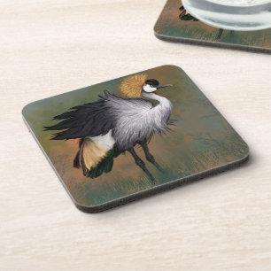 Porta-copo Bonita Cinza Crowned Crane - Arte de Pintura Migra