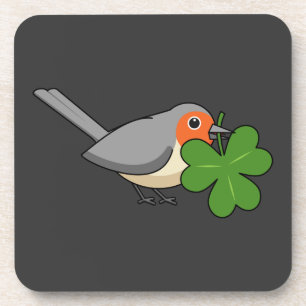 Porta-copo Bonita Robin com o Cartoon Shamrock Clover
