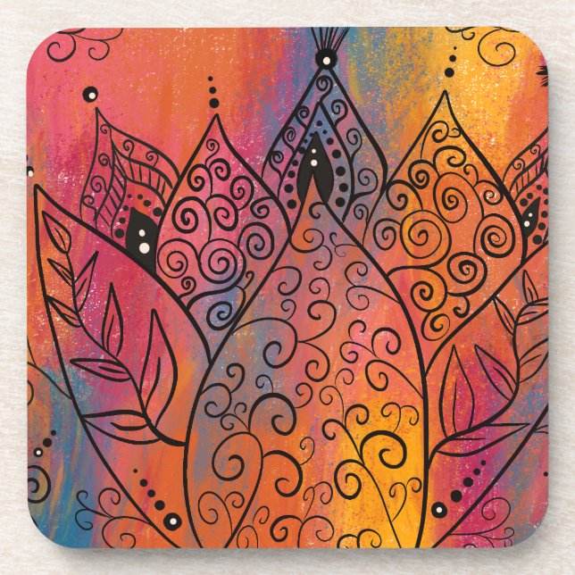 Porta-copo Bonito Arte Floral (Frente)
