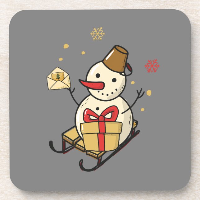 Porta-copo Bonito Neve Em Um Sled (Frente)