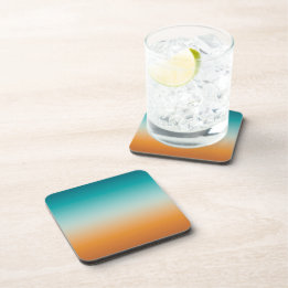 Porta-copo Bonito Ombre Laranja Solarino e Gradação Azul Teal