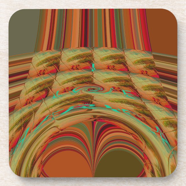 Porta-copo Bonito Ouro Tradicional Africano Brown Motif (Frente)