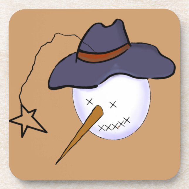 Porta-copo Bonito Snowman Primitivo de Natal (Frente)