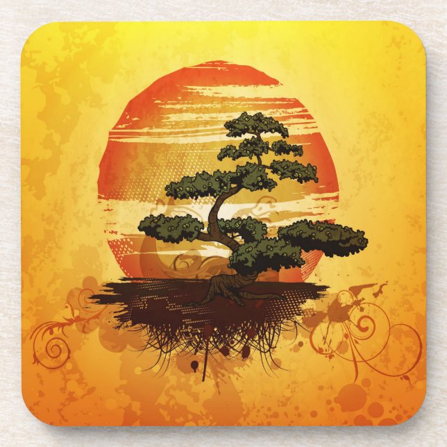 Porta-copo Bonsai Tree Sunset (Frente)