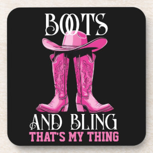 Porta-copo Boots e Bling Rosa Essa é a minha coisa