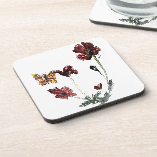 Porta-copo Borboleta Amarela Vermelha (Left Side)