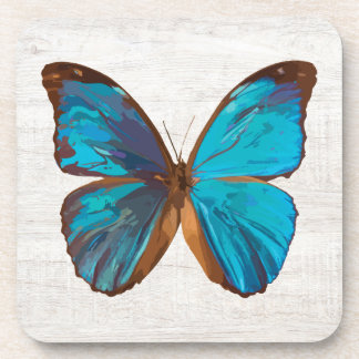 Porta-copo Borboleta colorida azul tropical e gema turquesa