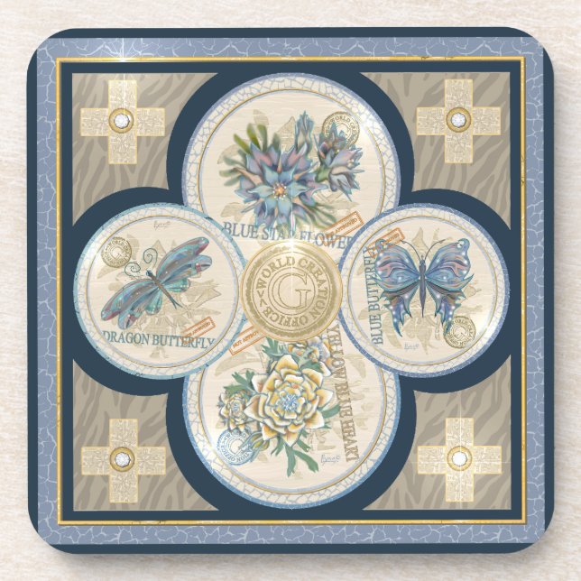 Porta-copo Borboleta do gabinete de criação G (Frente)