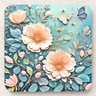 Porta-copo Borboleta Floral Pastel Art